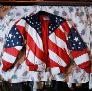 🇺🇸 Vintage Michael Hoban American Flag Jacket